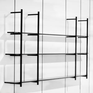 SGS 1650mm Height 3 Layer Aluminum Frame Wall Bookshelf