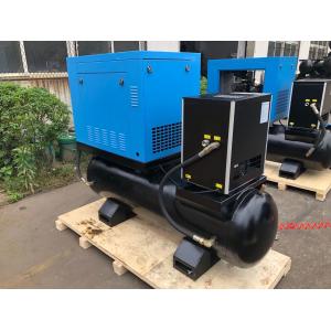 compact screw air compressor with air dryer on receiver tank