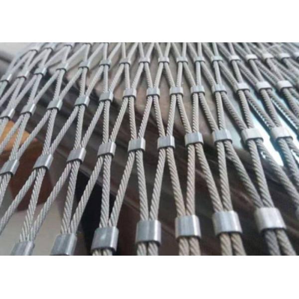 Quality 50*50mm Zoo Aviary Mesh Ferruled Stainless Steel Rope Net 7*7 wholesale