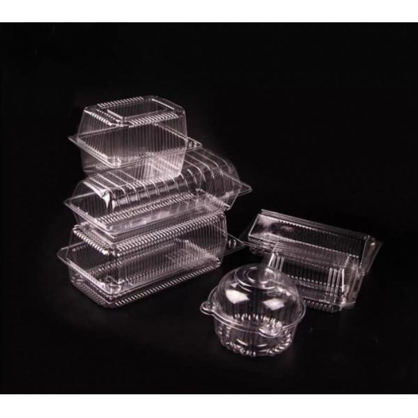 Quality Transparent Vegetable Box Disposable Fruit PET Box Clamshell Hinge Salad Pastry Takeaway Box No Hole With Lid wholesale