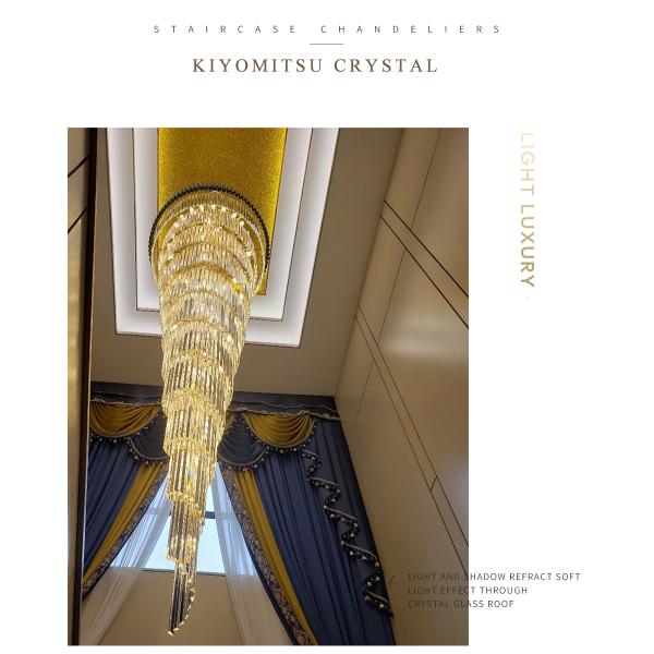 Large Top Long Crystal Led Chandeliers Hotel Hall Living Room luxury lights(WH-NC-48)