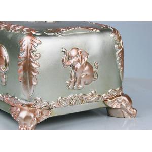 Custom Pattern Resin Decoration Crafts , 260*160*130mm Household Napkin Box
