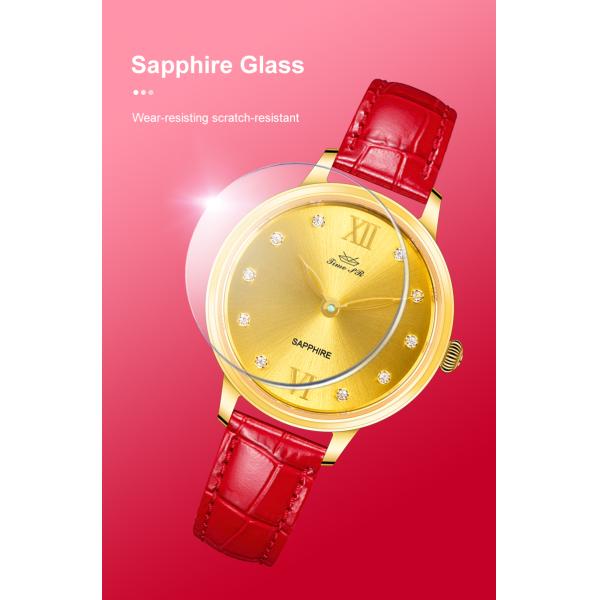 Classic Multifunctional Leather Strap Alloy Case 3ATM Quartz Watch For Ladies