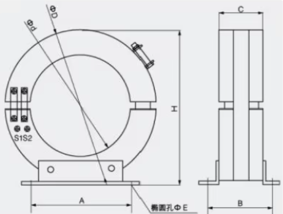 5A 10A Toroidal Type Current Transformer Waterproof Zero Sequence Current Transformer