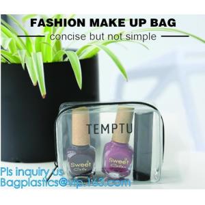 Promotion reusable clear printed transparent zipping storage cosmetic toiletry