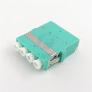 Quad Shuttered OM3 Fiber Optic Cable Adapter Lc Bulkhead Connector For CATV