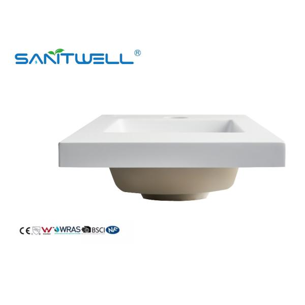 Quality New Design Standrad SWL555 Size Artificial Stone Basins Solid Surface Easy Clean Rectangle Shape Semi-Counter Sinks wholesale