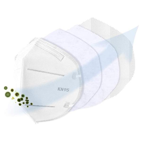 Disposable KN95 Face Mask , Nonwoven Face Masks Elastic Earloop Care 50Pcs KN95