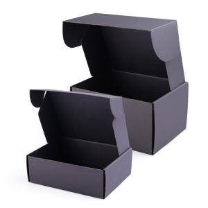 Black Custom Flat Shipping Mailer Boxes With Custom Design