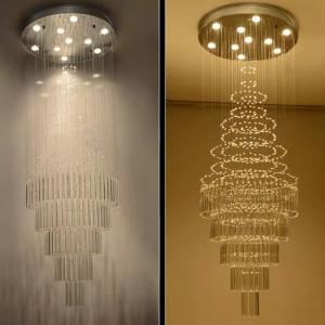 AC265V Raindrop Metal Crystal Pendant Light Chrome Plated