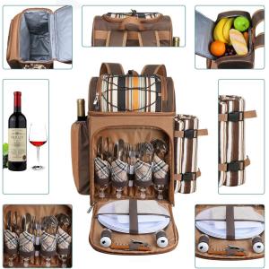 Hap Tim Picnic Backpack Cooler for 4 Person with Insulated Leakproof Cooler Bag,