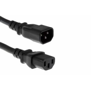 Black IEC Panel Mount C14 To C13 Ac Power Cable 1.5mm2 10A 250V