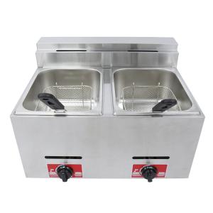 6L 6L Double-tank Gas Fryer for Making Frying Food on Table Top in Commercial