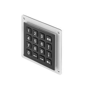 Stainless steel industrial keypad 16 keys compact format IP67 black vandal proof