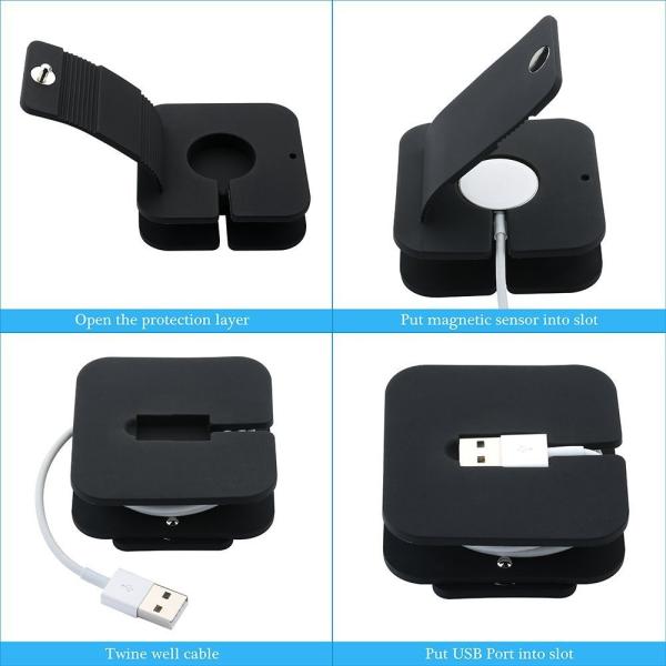 For Apple Watch Box Base For Silicone Charging Cable Winder Stand Dock Cable Dust-Proof Holder Wallet For Iwatch 38MM 42
