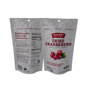 Dried Cranberries Stand Up Zipper Pouch Resealable Packaging Bag 1000g 2kg ISO