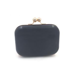 Factory price evening bag square shape plastic shell with gold purse metal frame