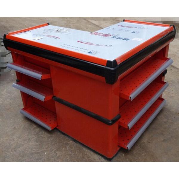 Quality Rapid Checkout Desk With Display Shelves , Retail Convenience Shop Cash Counter wholesale