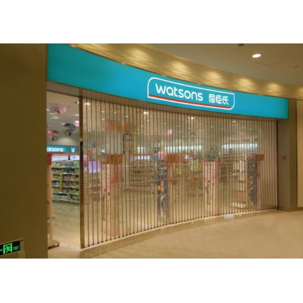 Automatic Commercial Lateral Sliding Grill Shutter Transparent PC And Security