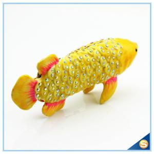 Gold Fish Shape Trinket Box With Rhinestone For Fish Trinket Box SCJ234