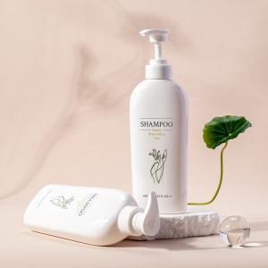 400ml cylindrical rectangle smooth with white pump for shampoo lotion bottle