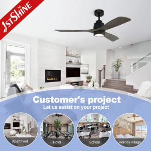 Smart Remote Control Wooden Blades Ceiling Fan Light with 6 Speeds and DC Copper