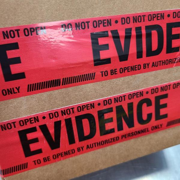 Crime Scene Red Evidence Box Sealing Tape Evidence Box Sealing Tape Packaged In An Evidence Bag