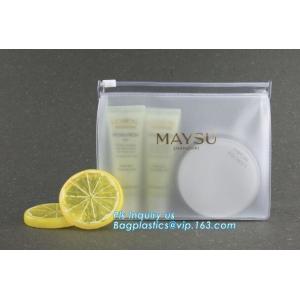 gusset slider Zip lockk printed pvc zipper bags with holding loop with confetti,