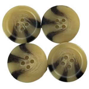 Cheap Rim 34L 4 Hole Plastic Coat Buttons Yellow Color fake horn effect for sale