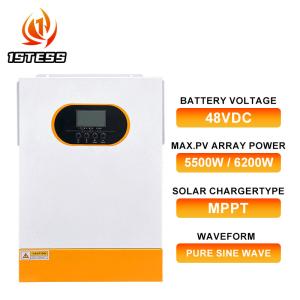 Off Grid 6.2Kw 48V Solar Panel 6.2Kva 6200W Hybrid Solar Inverter With Mppt