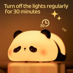 China Customization Silicone Night Light Panda Usb Rechargeable Table Led Lamp Night Light Silicone Night Lights For Kids Room on sale