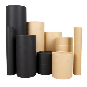 Custom Eco Friendly Carton Round Kraft Cylinder Box Empty Biodegradable