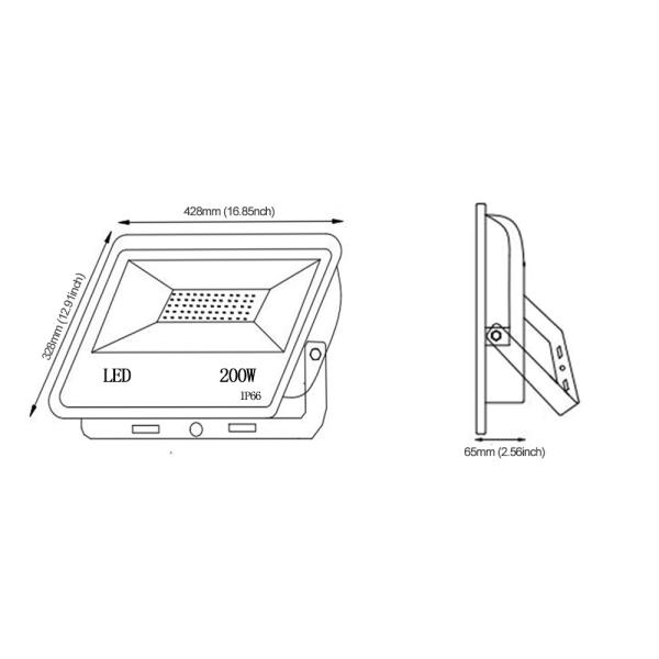 Outdoor White LED 200W Floodlight IP66 Waterproof