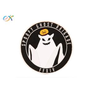 Fashionable Custom Woven Patches / Round Shape Cartoon Iron On Patches