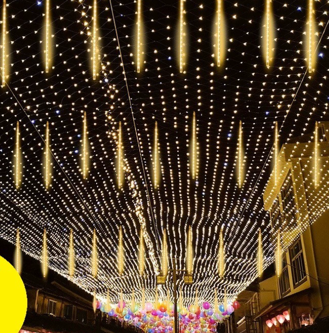 Dynamic Meteor Shower, LED Meteor String Lights Outdoor Garden Holiday