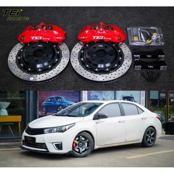 Quality Front Big Brake Kit 4 Piston Caliper With 378x32mm Rotor BBK Auto Brake System For Toyota Corolla 18 Inch Car Rim wholesale