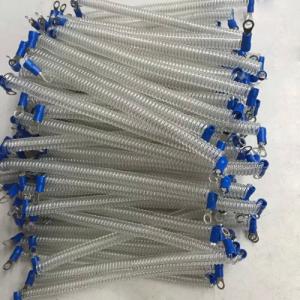 50mm Length Transparent Clear Steel Wire Spring Tool Tether w/2pcs Eyelets 3.2mm