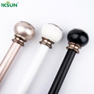 China Aluminum Alloy Double Roman Rod Not Fade Curtain Rod With Round Finials Rings Brackets on sale