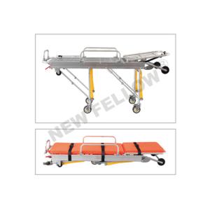 Aluminum Alloy Adjustable Wheeled Automatic Loading Stretcher With 65° Back
