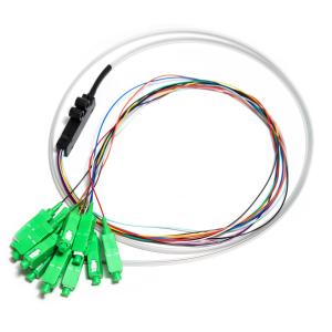 SC APC 12core Fanout Fiber Optic Pigtail SM Simplex 1.5M Optical Fiber Pigtail