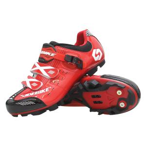 China Red Mountain Bike Shoes , Reinforced Toe Cup Design Mtb Bicycle Sneakerrs on sale