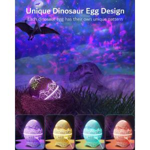 Star Projector Dinosaur Egg Galaxy Projector for Bedroom Remote Control White