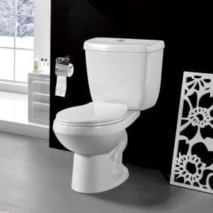 Modern Two-Piece Flush Toilet for Hotel Supermarket Bathrooms Easy Clean Separates Toilet Remote Ceramic Toilet Seat Included