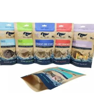 Custom Printing Resealable Kraft Paper food grade bags for food packaging with