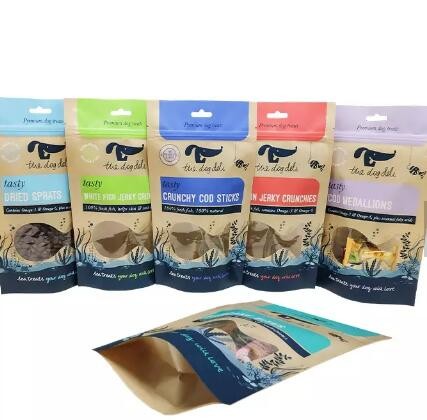 Custom Printing Resealable Kraft Paper food grade bags for food packaging with