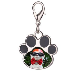 Diy Printing Pets Sublimation Dog Name Id Tags Pendant Zinc Alloy Paw Shaped
