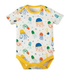 Unisex 100% Cotton Custom Printing pattern Solid Color Short Sleeve Baby Summer