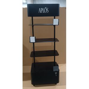 Cheap Multiple Tiers Bottle Display Rack Black Custom Retail Racks Powder Coating for sale