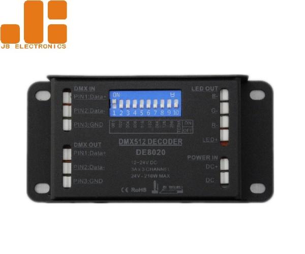 Quality DMX512 Decoder LED Dimmer Controller With Mini Size Aluminium Shell Max 3A*3CH wholesale