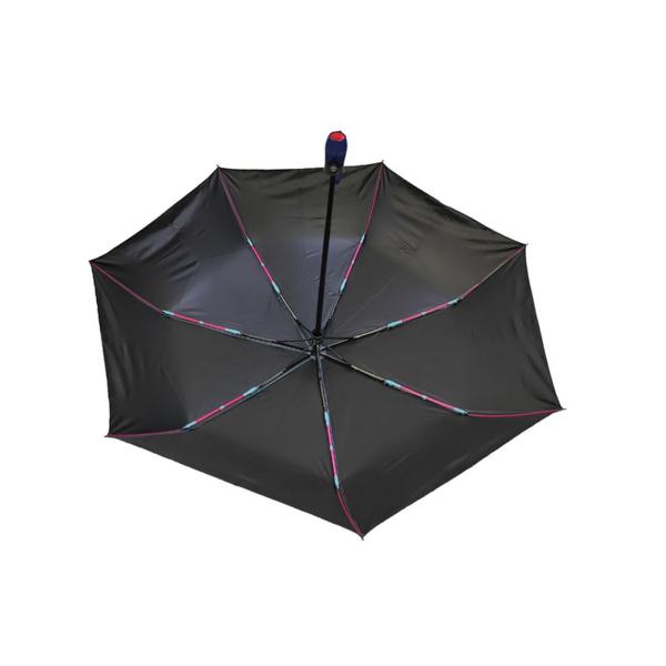 Color Coated Automatic Travel Umbrella Sun Protection 190T Pongee Fabric